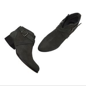 Vince Camuto Casha Laser-Cut Gray Ankle Bootie 6.5